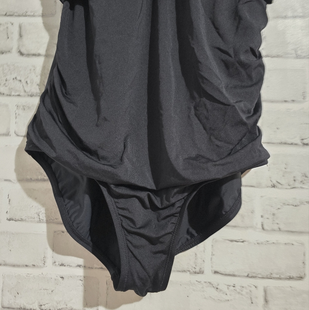 NEW Jantzen One Piece Swimsuit Black size 16 - Picture 4 of 7
